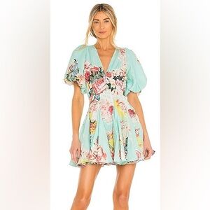 Never Worn - Hemant & Nandita Sage Skater Dress in Turquoise